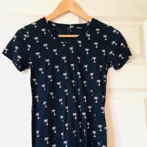 Two J. Crew Lightweight Summer T-Shirts Navy/White